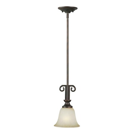 Forte One Light Antique Bronze Umber Mist Glass Down Mini Pendant 2303-01-32